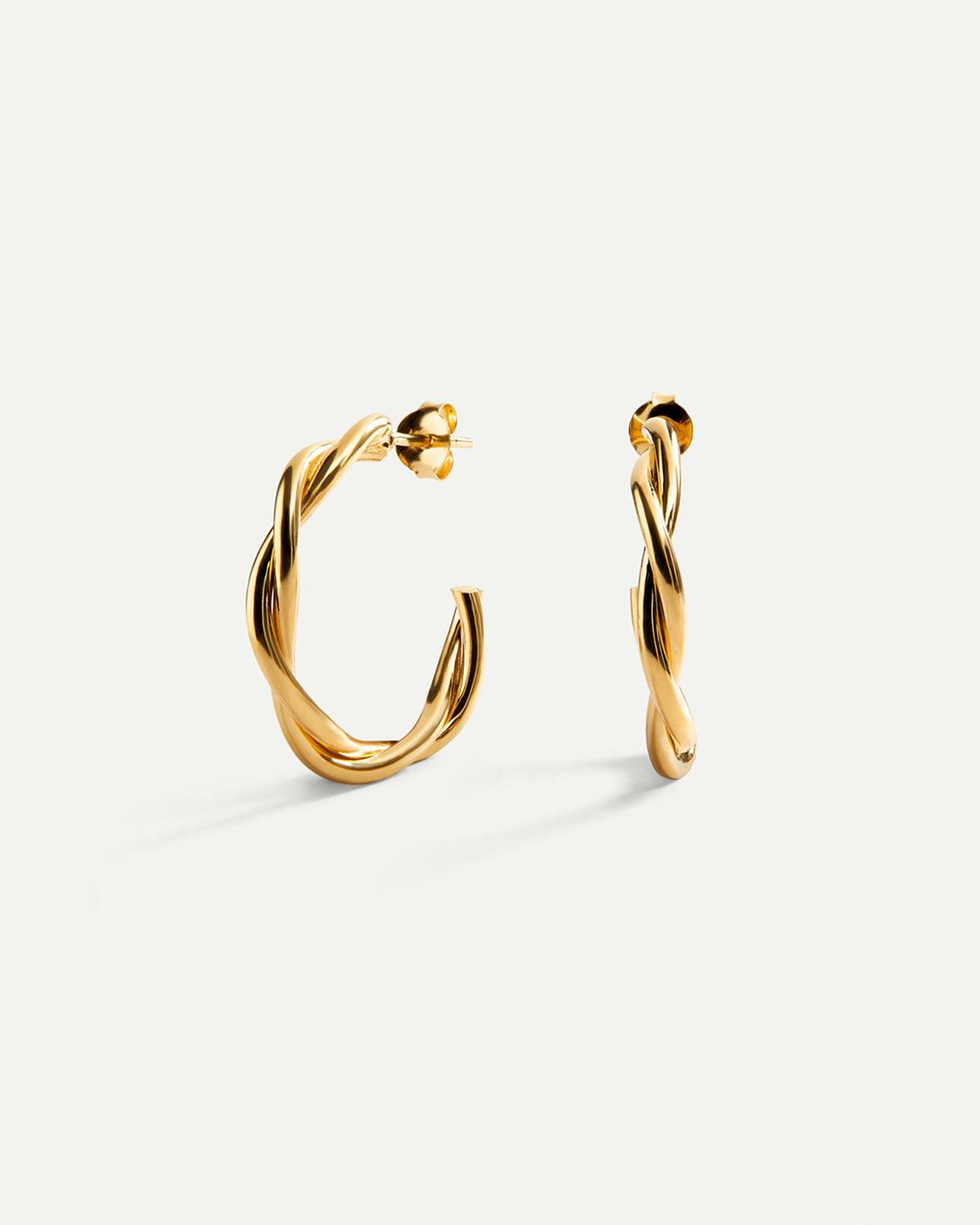 BOUCLES D'OREILLES HALO TORSADÉES EN OR