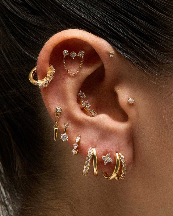 BOUCLES D'OREILLES HOOPS DOUBLES MIX GOLD