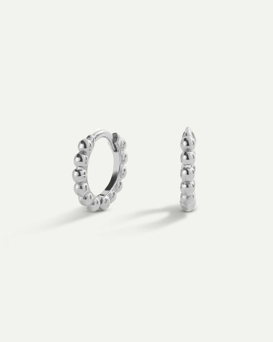 BAGUES BOULES MINI BOUCLES D'OREILLES ARGENT