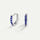 BOUCLE D'OREILLE BLEU VIF ARGENT