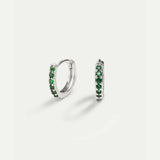 BAGUES VERT VIF MINI BOUCLES D'OREILLES EN ARGENT