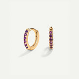 BOUCLES D'OREILLES CERCEAUX VIOLET VIF OR
