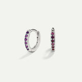 BOUCLE D'OREILLE VIOLET VIF ARGENT