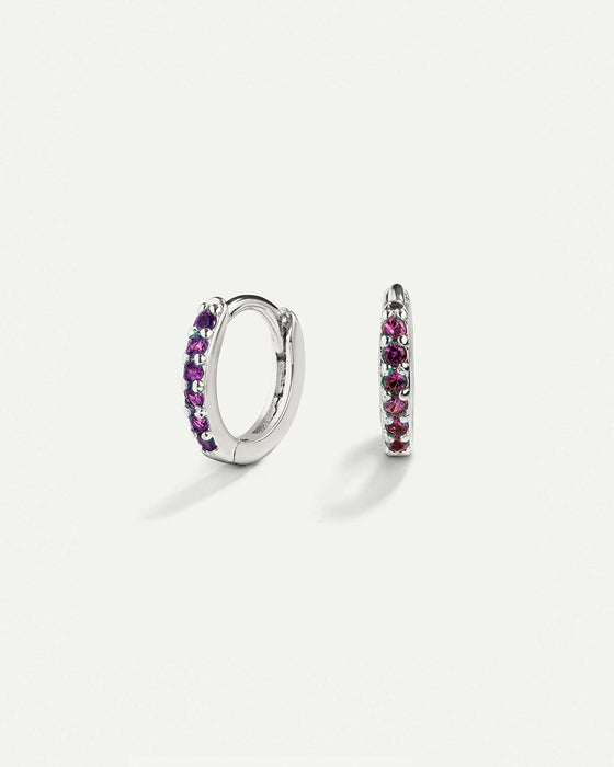 BOUCLE D'OREILLE VIOLET VIF ARGENT