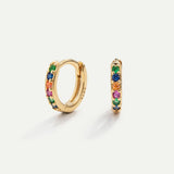 BOUCLES D'OREILLES ARC-EN-CIEL EN OR