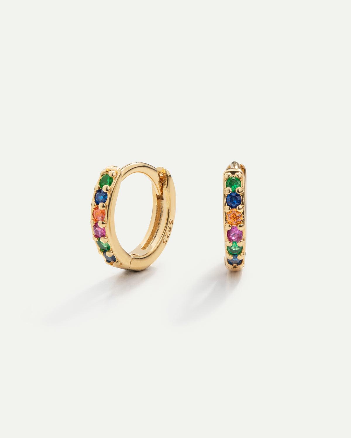 BOUCLES D'OREILLES ARC-EN-CIEL EN OR