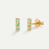 BOUCLES D'OREILLES HORIZON VERT CLAIR EN OR