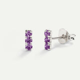 BOUCLES D'OREILLES ARGENTÉES HORIZON MAUVE
