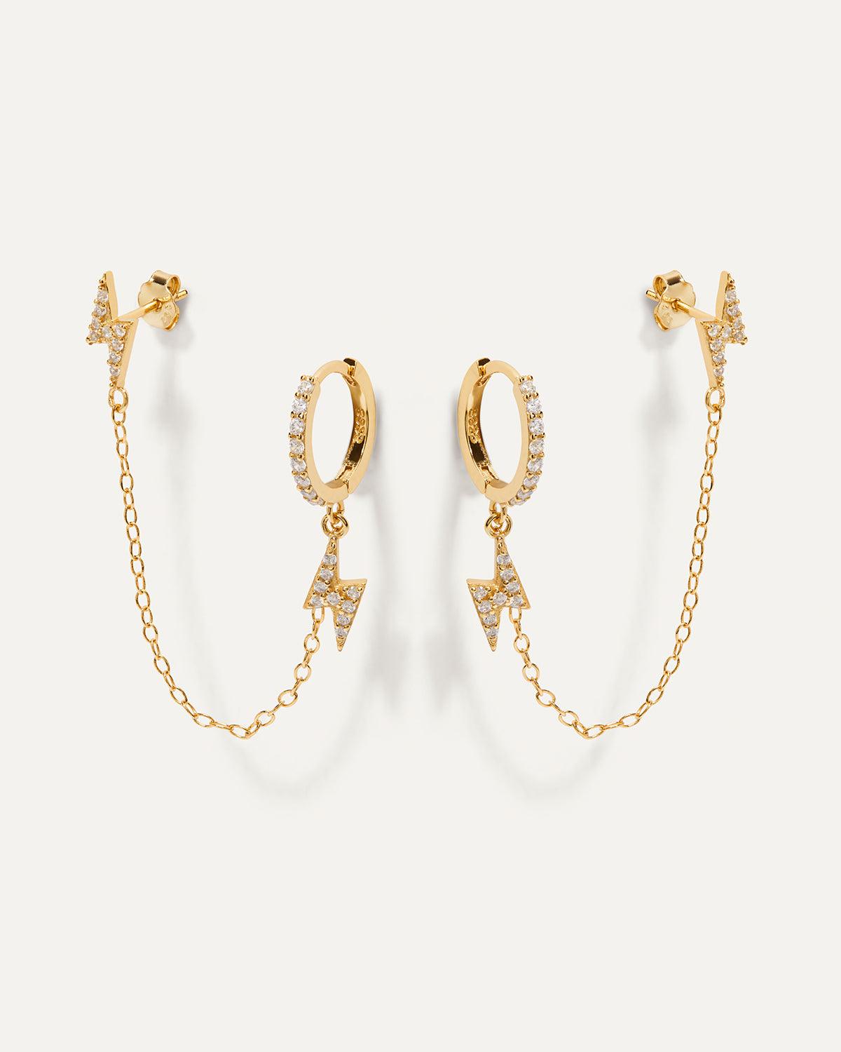 BOUCLES D'OREILLES OR FOUDRE
