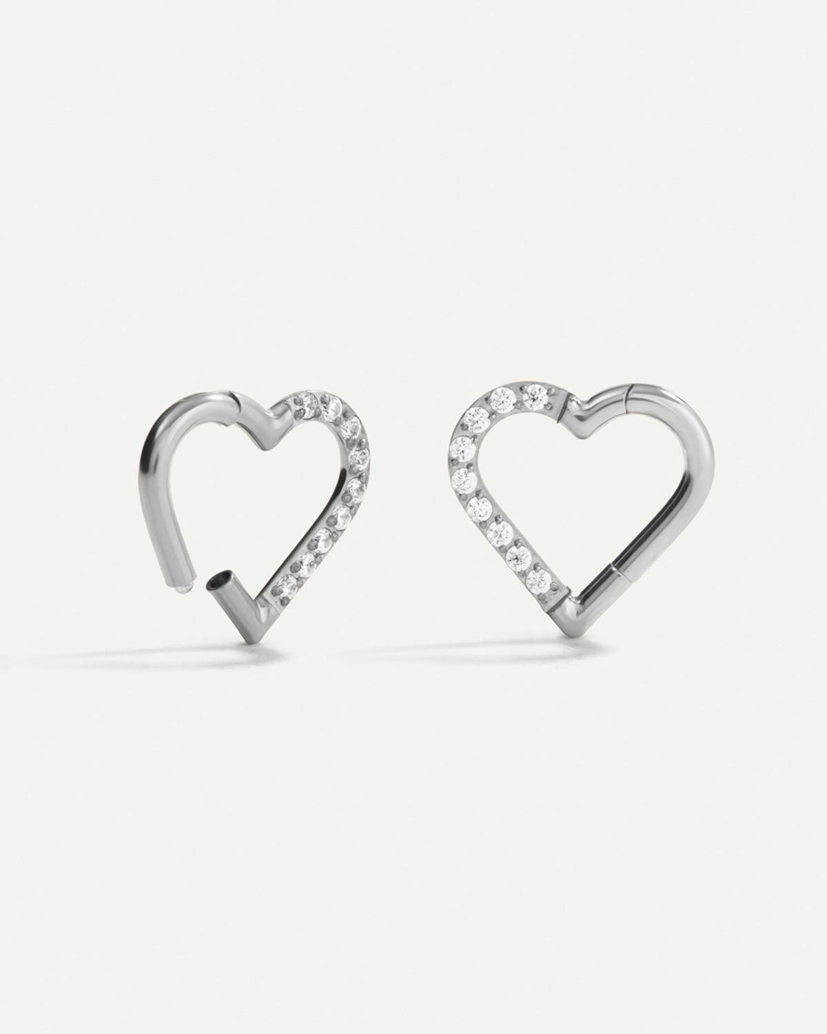 PIERCING BOUCLE COEUR ARGENT VIF