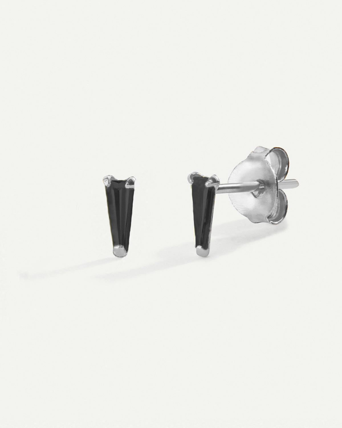 BOUCLES D'OREILLES EN ARGENT NOIR NIB