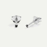 MINI BOUCLES D'OREILLES PRINCESSE EN ARGENT NOIR