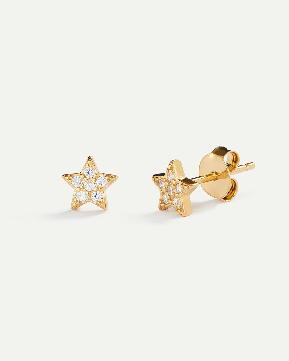 BOUCLES D'OREILLES OR ÉTOILE BRILLANTE