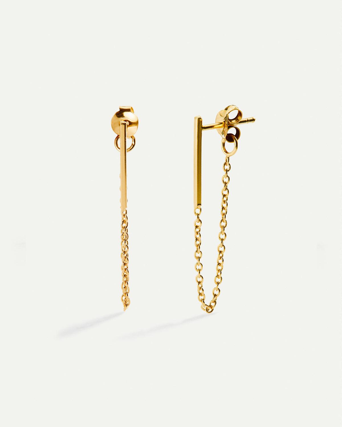BOUCLES D'OREILLES OR EN CHAÎNE
