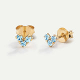 BOUCLES D'OREILLES VIERGE BLEU OR CLAIR