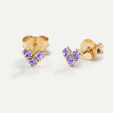 BOUCLES D'OREILLES OR VIOLET VIERGE