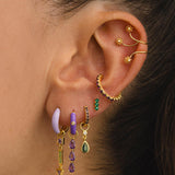 BOUCLES D'OREILLES CERCEAUX VIOLET VIF OR