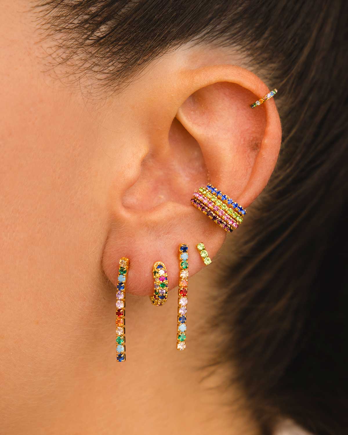 BOUCLES D'OREILLES NOVA ARC-EN-CIEL EN OR