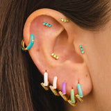 BOUCLES D'OREILLES HORIZON VERT CLAIR EN OR
