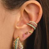 BOUCLES D'OREILLES OR VIOLET VIERGE