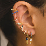 BOUCLE D'OREILLE BLEU VIF ARGENT