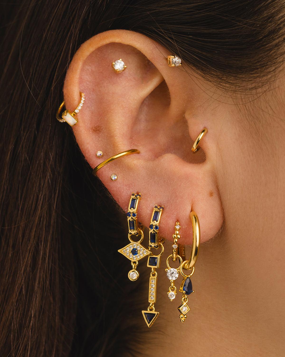BOUCLES D'OREILLES OR BLEU SARIN