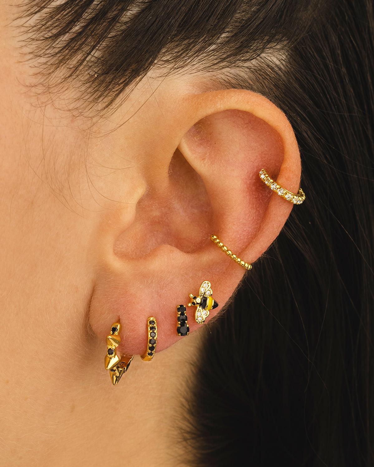 BOUCLES D'OREILLES OR NOIR