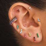 BOUCLES D'OREILLES HORIZON BLEU OR