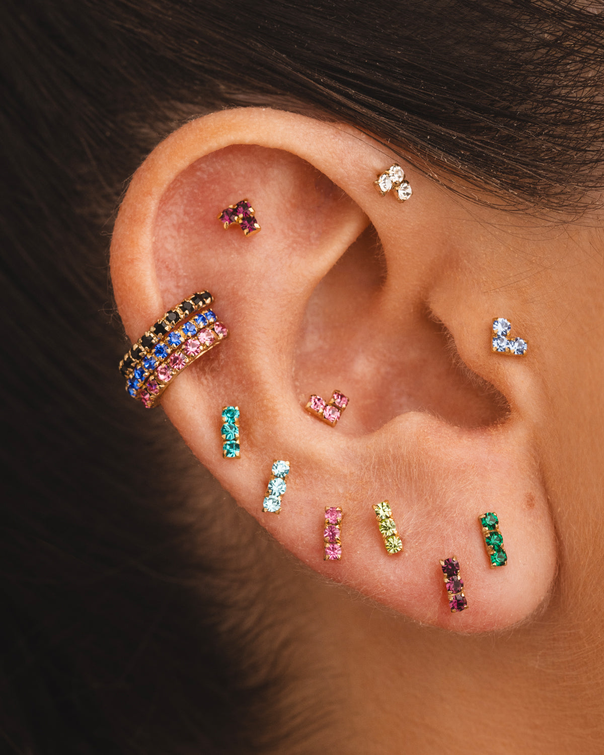 BOUCLES D'OREILLES ARGENT VERT HORIZON