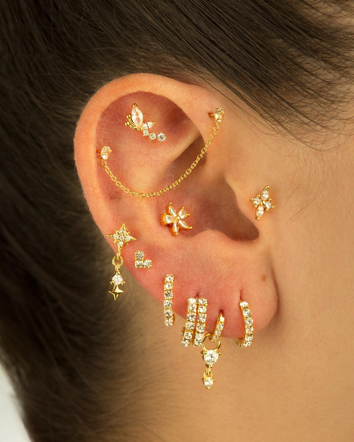BOUCLES D'OREILLES EN OR GLACÉ