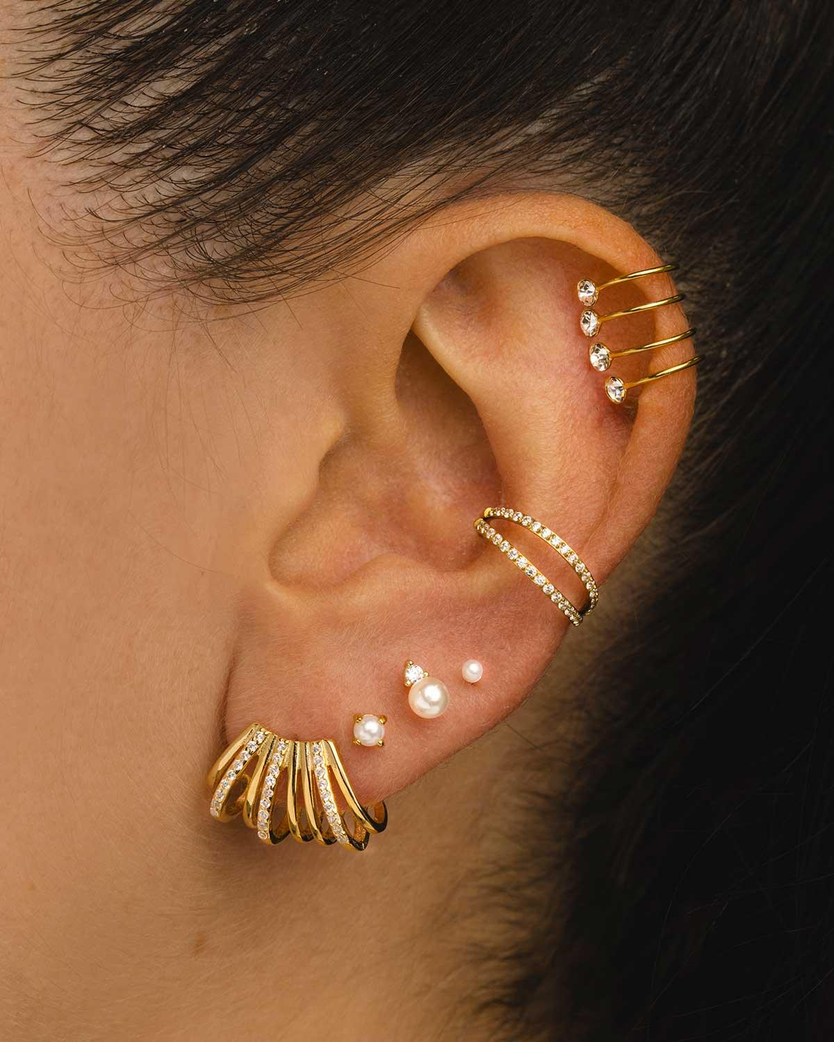 BOUCLES D'OREILLES PERLE MINI OR BRILLANT