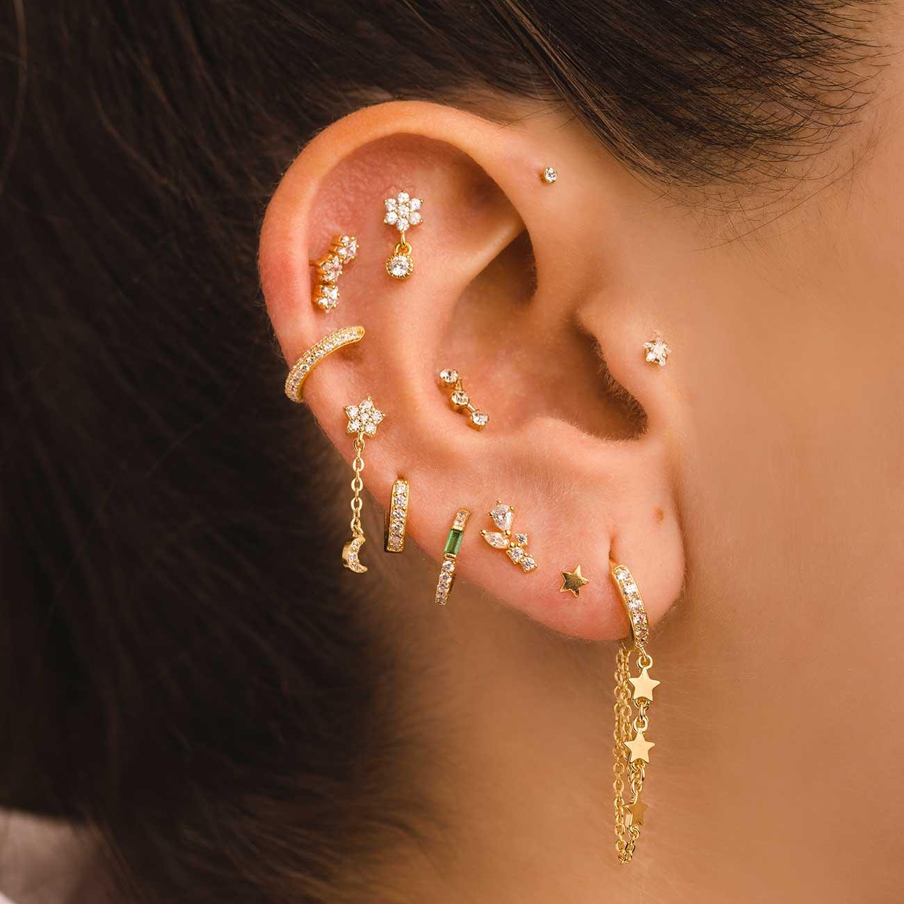 BOUCLES D'OREILLES EN ÉTAIN ET ARGENT