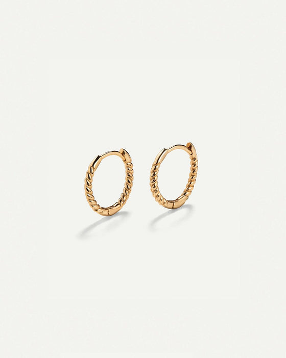 BAGUES MINI-BOUCLES D'OREILLES TORSADÉES OR