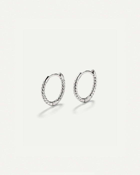 BAGUES MINI-BOUCLES D'OREILLES TORSADÉES EN ARGENT