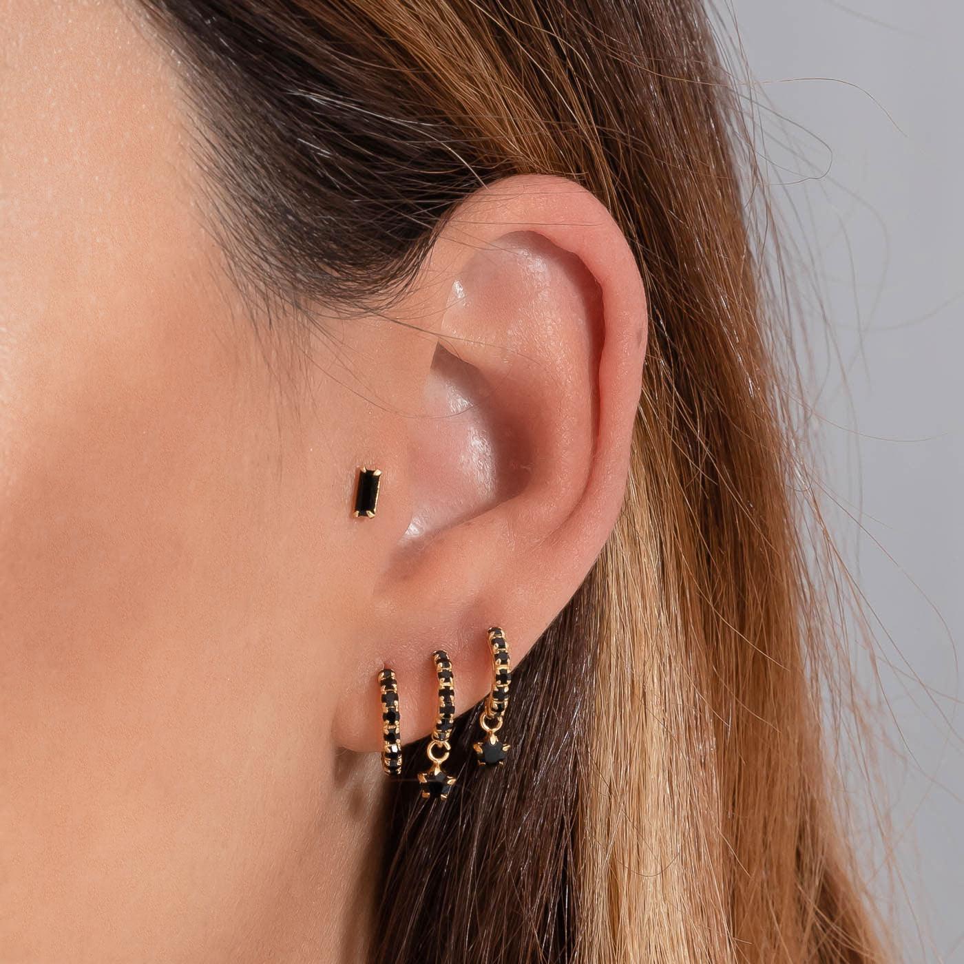 BOUCLES D'OREILLES OR NOIR GLACÉ