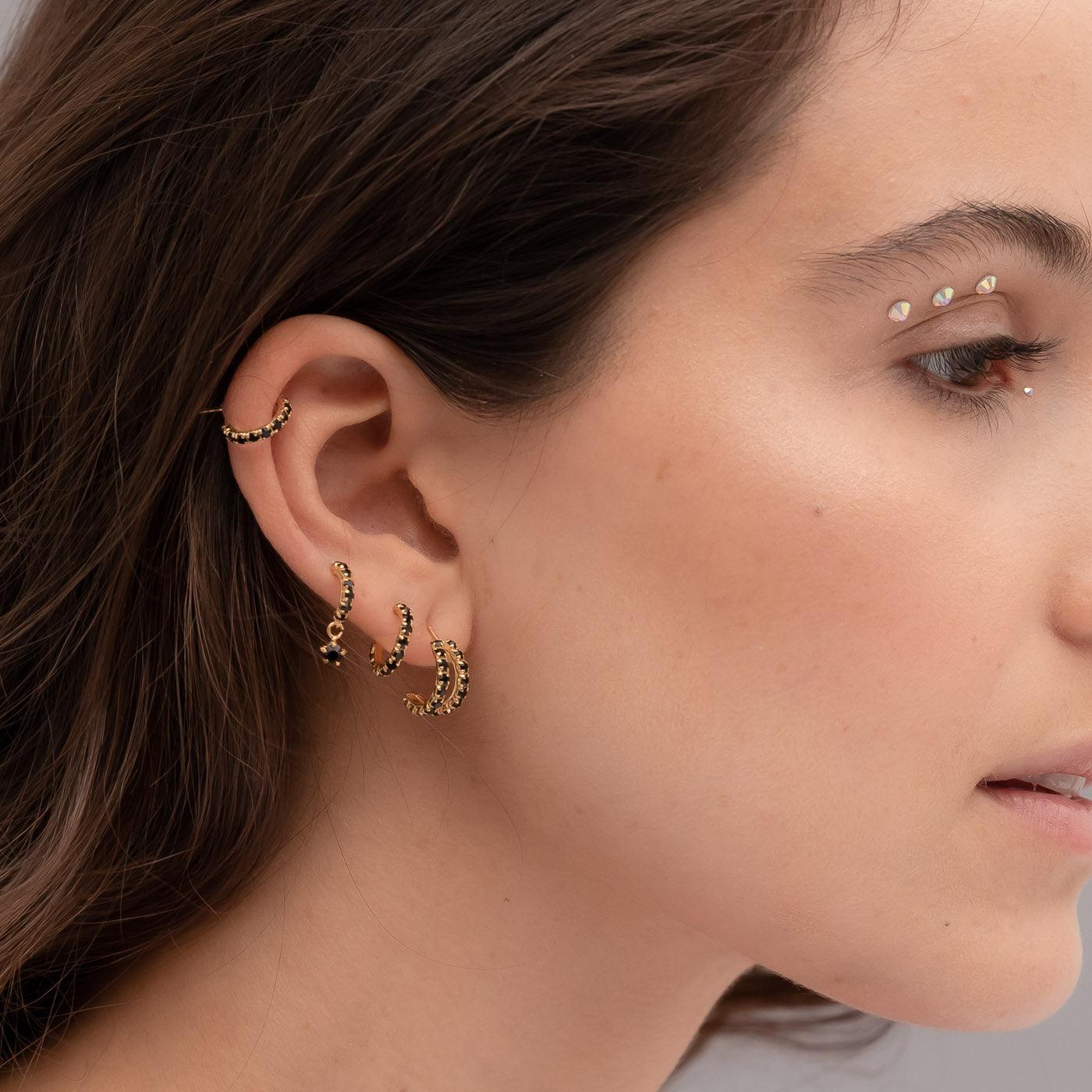 BOUCLES D'OREILLES IVU EN ARGENT NOIR