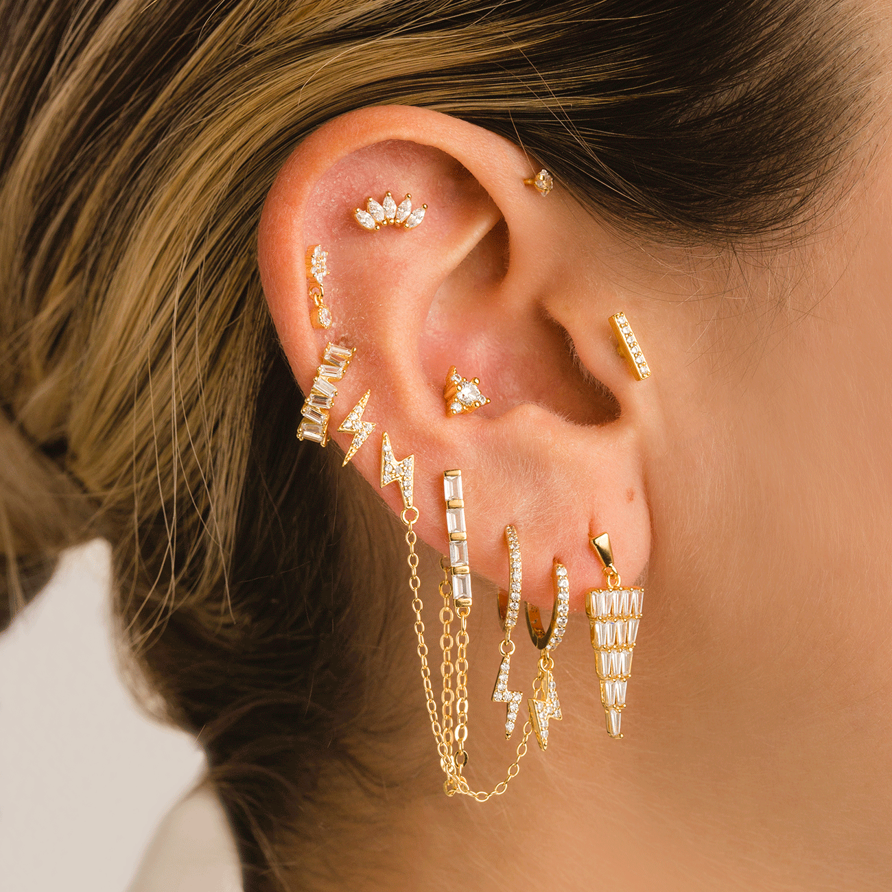 BOUCLES D'OREILLES OR FOUDRE