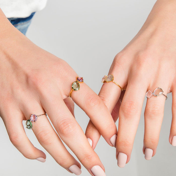 BAGUE EN ARGENT EN LABRADORITE DE MINUIT