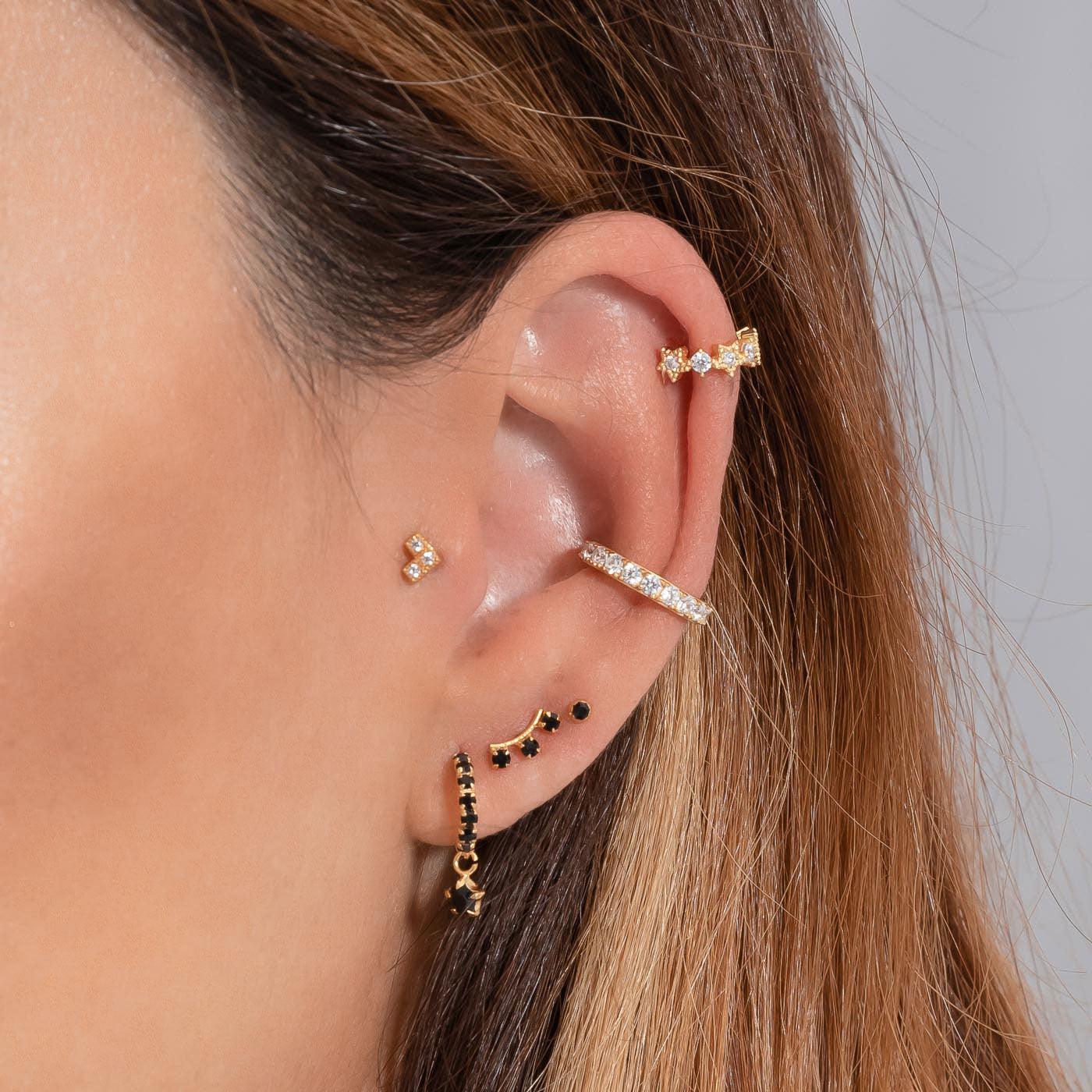 BOUCLES D'OREILLES ELVIRA EN ARGENT NOIR