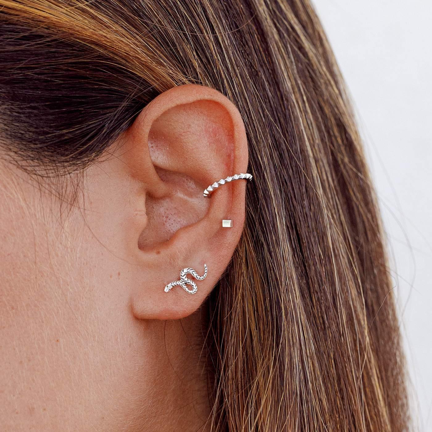 BOUCLES D'OREILLES ARGENT SERPENT