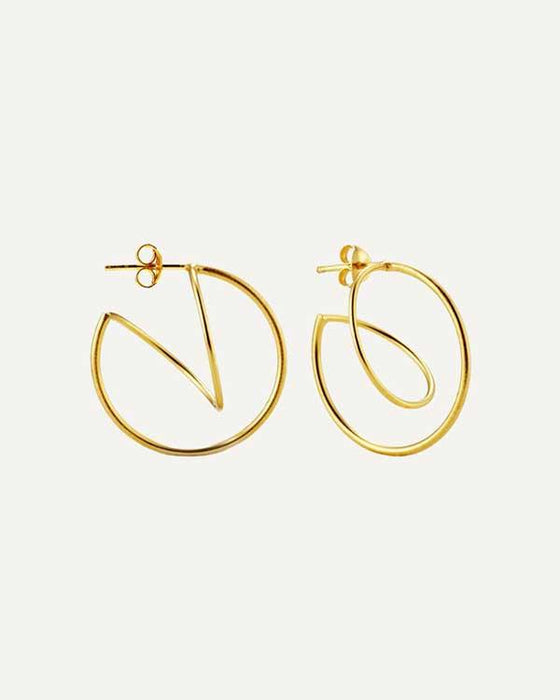 BOUCLES D'OREILLES OR EN FORME DE BALANÇOIRE