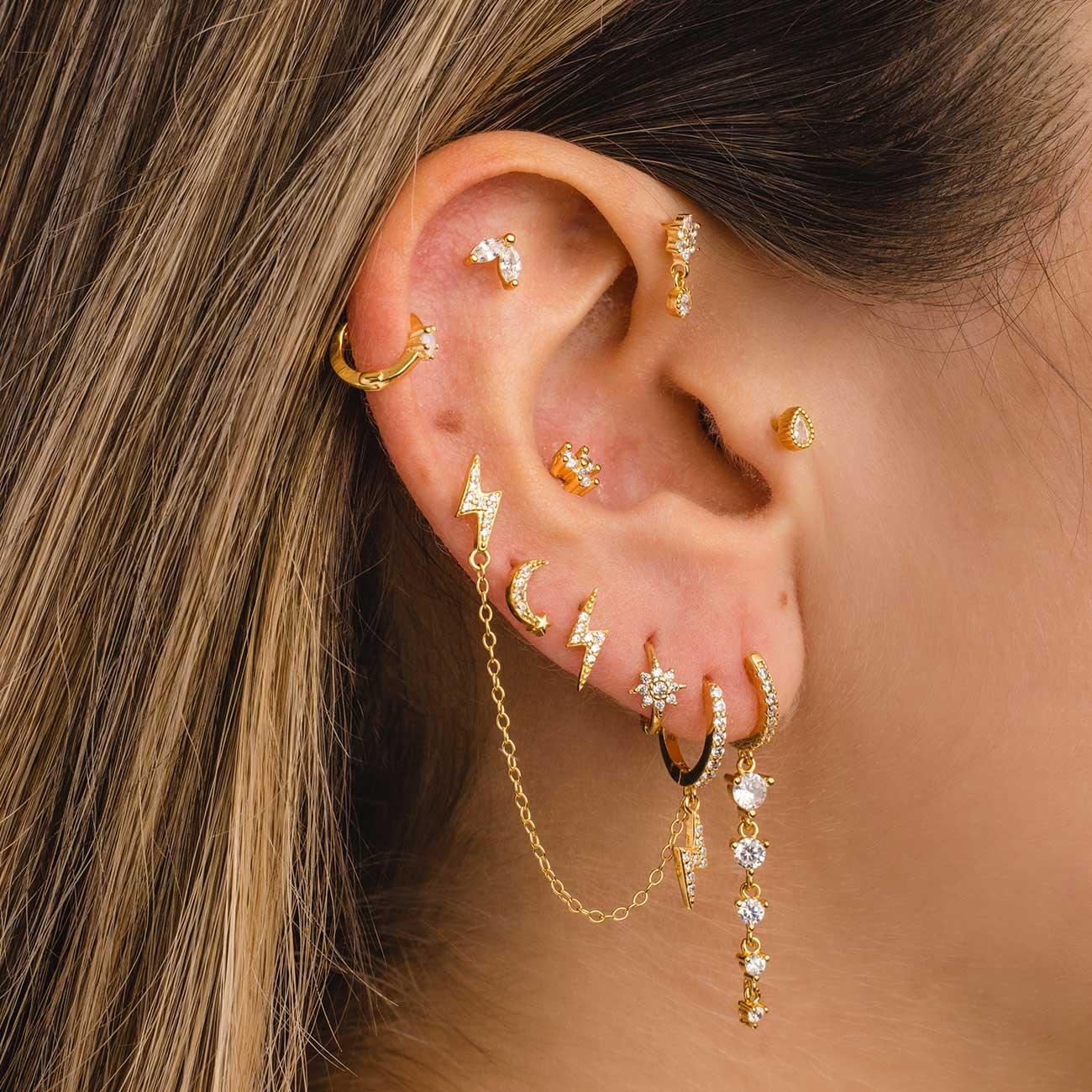 BOUCLES D'OREILLES OR FOUDRE