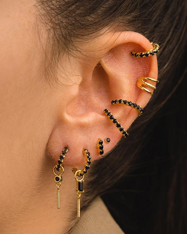 BOUCLES D'OREILLES OR NOIR ARLA