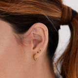 Détail de la photo Mini boucles d'oreilles princesse en argent 925 avec zirconium noir