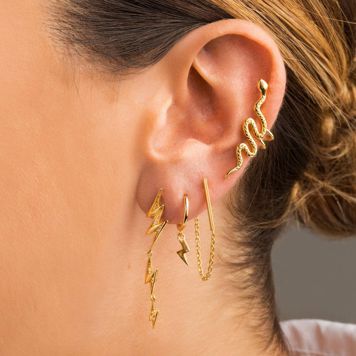 BOUCLES D'OREILLES OR EN CHAÎNE