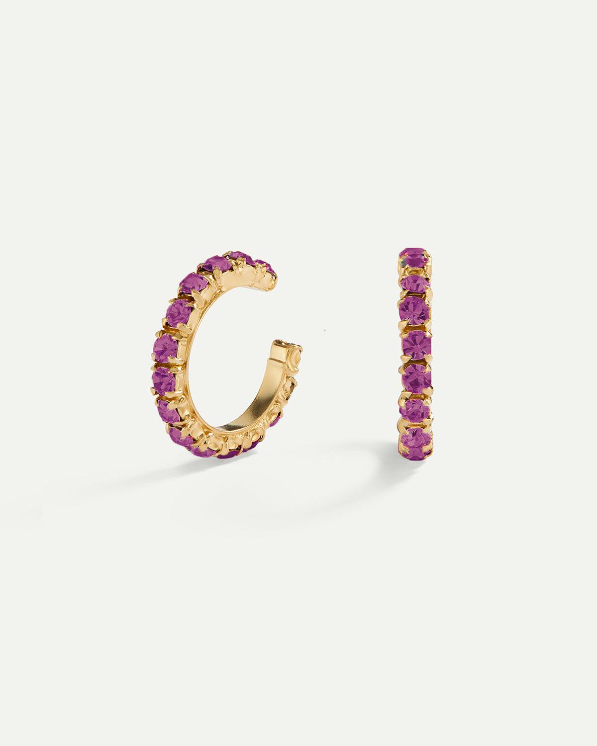 ARLA MINI ORECCHINI IN ORO VIOLA