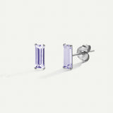 ORECCHINI IN ARGENTO CON BAGUETTE VIOLA