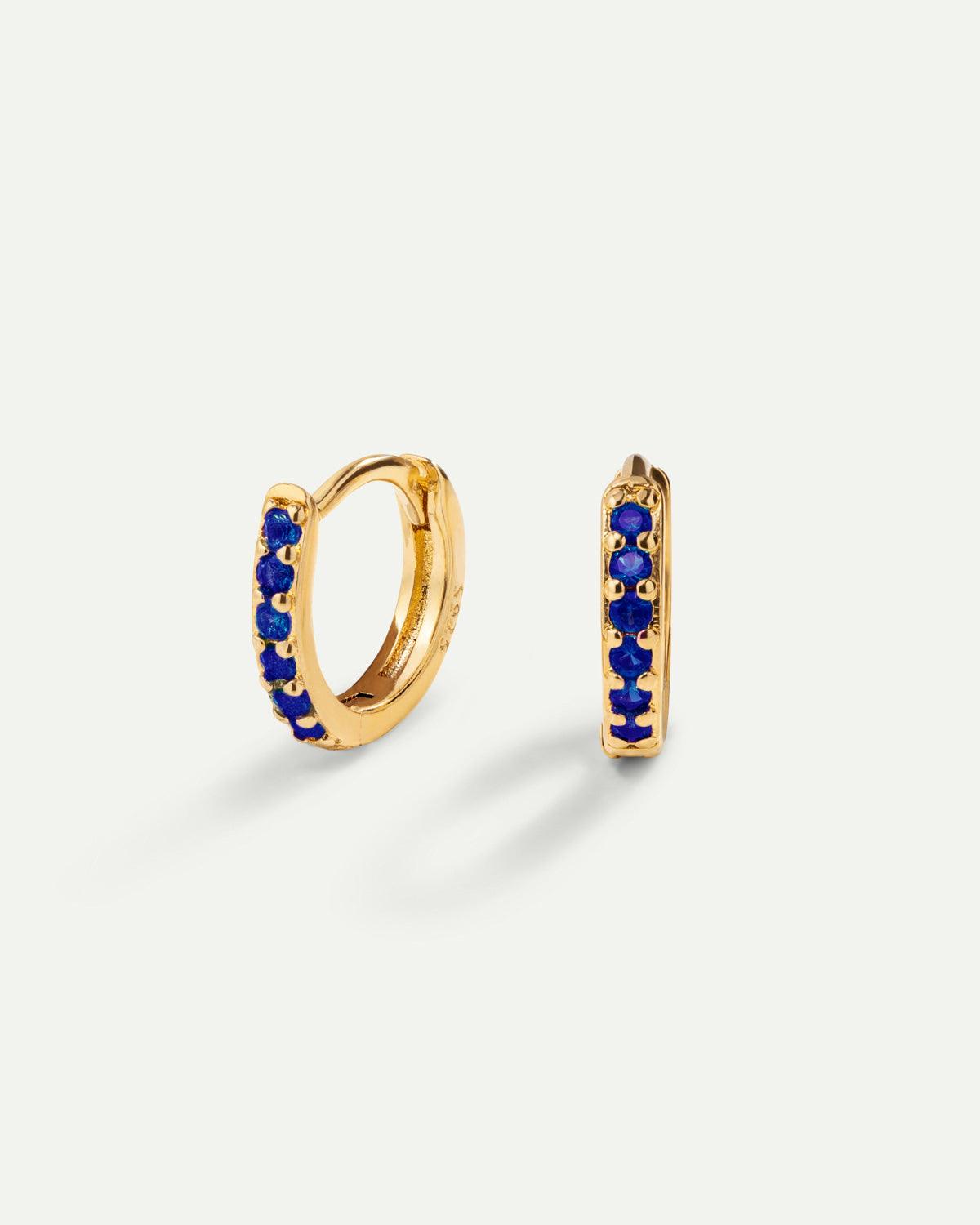 ORECCHINI A CERCHIO IN ORO BLU BRILLANTE