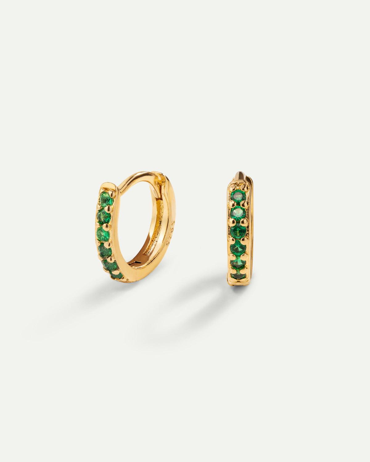 ORECCHINI A CERCHIO ORO VERDE BRILLANTE