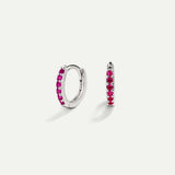ORECCHINI A CERCHIO IN ARGENTO ROSA BRILLANTE